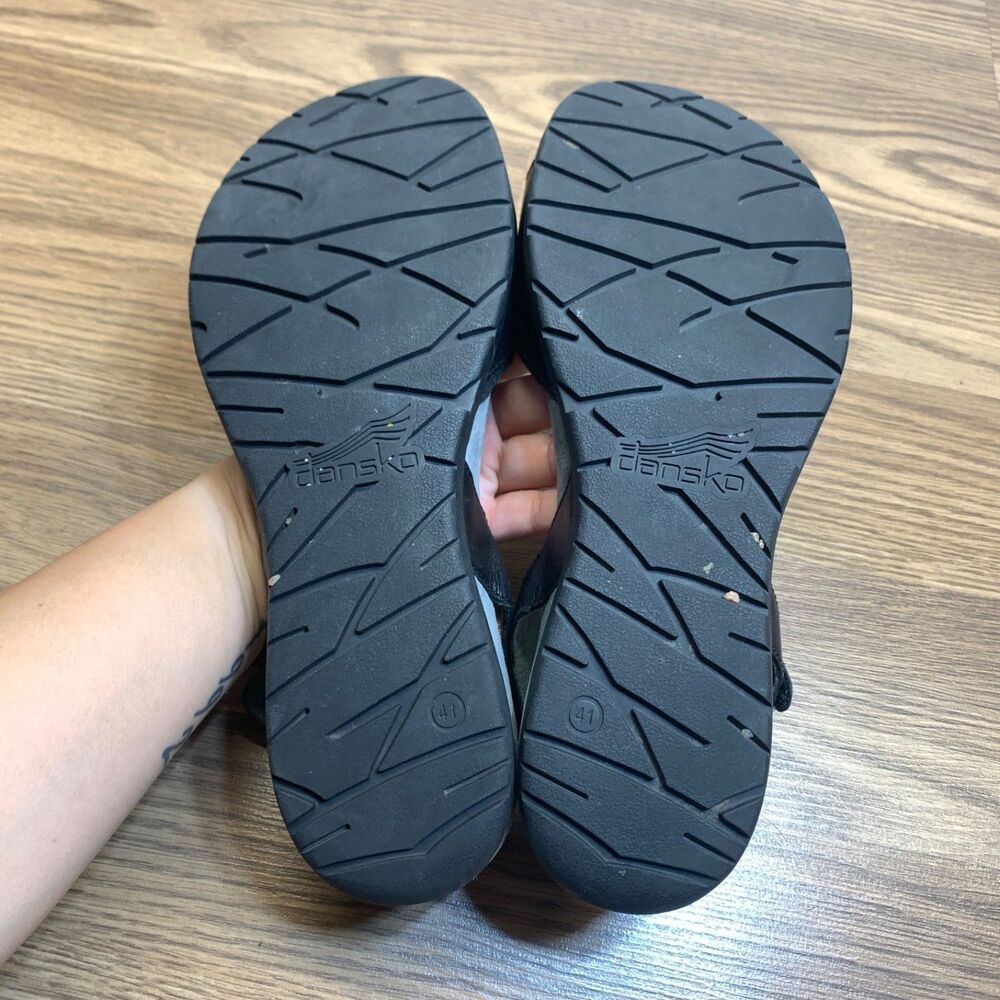 Dansko Blythe Sandals 10.5 - 11 EU 41‎ Black Leather Comfort Beaded Flats - Picture 7 of 10